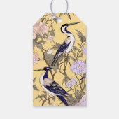Chinoiserie Yellow Floral Egret Geschenkanhänger (Rückseite)