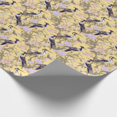 Chinoiserie Yellow Floral Egret Geschenkpapier (Ecke)