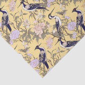 Chinoiserie Yellow Floral Egret Seidenpapier (Ausschnitt)