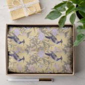 Chinoiserie Yellow Floral Egret Seidenpapier (Geschenk)