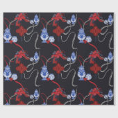 Chinoiserie Zebra & Ribbons Geschenkpapier (Flach)