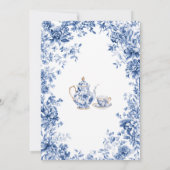 Chinoiserie Zeit für das Tee Brautparty Party Einladung (Rückseite)