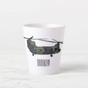 Chinook-Armee-Hubschrauber-Cartoon-Illustration Milchtasse
