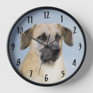 Chinook (Hängeohren) Gemälde - Originale Hunde-Kun Uhr