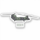 Chinook Heerhubschrauber Cartoon Illustration Aufkleber (Vorderseite)