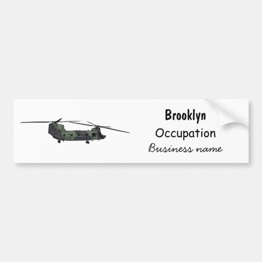 Chinook Heerhubschrauber Cartoon Illustration Autoaufkleber (Vorne)