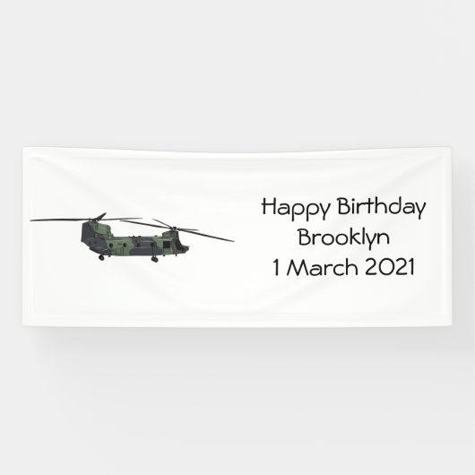 Chinook Heerhubschrauber Cartoon Illustration Banner (Horizontal)