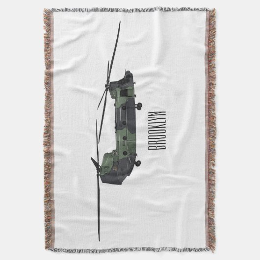 Chinook Heerhubschrauber Cartoon Illustration Decke (Vorderseite Vertikal)