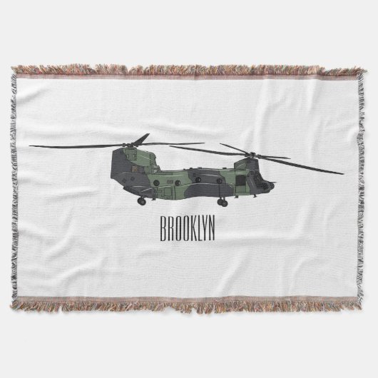 Chinook Heerhubschrauber Cartoon Illustration Decke (Vorderseite)