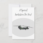 Chinook Heerhubschrauber Cartoon Illustration Einladung (Rückseite)