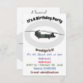 Chinook Heerhubschrauber Cartoon Illustration Einladung (Vorne/Hinten)