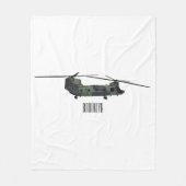 Chinook Heerhubschrauber Cartoon Illustration Fleecedecke (Vorderseite)