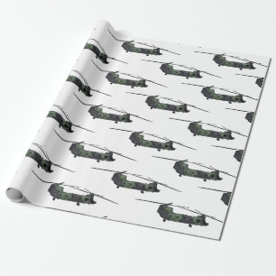Chinook Heerhubschrauber Cartoon Illustration Geschenkpapier