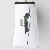 Chinook Heerhubschrauber Cartoon Illustration Golf Headcover (Rotieren 90)