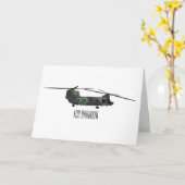 Chinook Heerhubschrauber Cartoon Illustration Karte (Gelbe Blume)