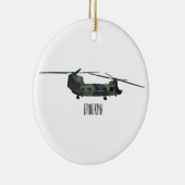 Chinook Heerhubschrauber Cartoon Illustration Keramik Ornament (Rechts)