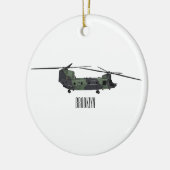 Chinook Heerhubschrauber Cartoon Illustration Keramik Ornament (Links)