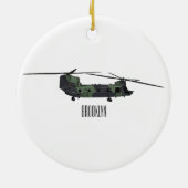 Chinook Heerhubschrauber Cartoon Illustration Keramik Ornament (Hinten)