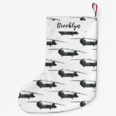 Chinook Heerhubschrauber Cartoon Illustration Kleiner Weihnachtsstrumpf (Rückseite)