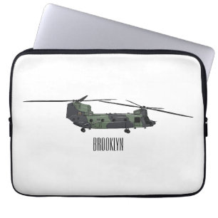 Chinook Heerhubschrauber Cartoon Illustration Laptopschutzhülle