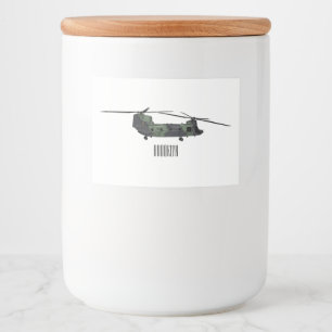 Chinook Heerhubschrauber Cartoon Illustration Lebensmitteletikett