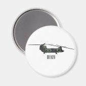 Chinook Heerhubschrauber Cartoon Illustration Magnet (Vorderseite/Rückseite)