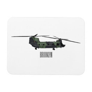 Chinook Heerhubschrauber Cartoon Illustration Magnet