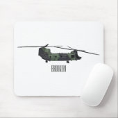 Chinook Heerhubschrauber Cartoon Illustration Mousepad (Mit Mouse)