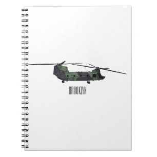 Chinook Heerhubschrauber Cartoon Illustration Notizblock