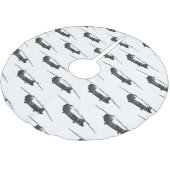 Chinook Heerhubschrauber Cartoon Illustration Polyester Weihnachtsbaumdecke (Schrägansicht)