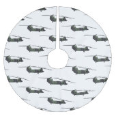 Chinook Heerhubschrauber Cartoon Illustration Polyester Weihnachtsbaumdecke (Vorderseite)