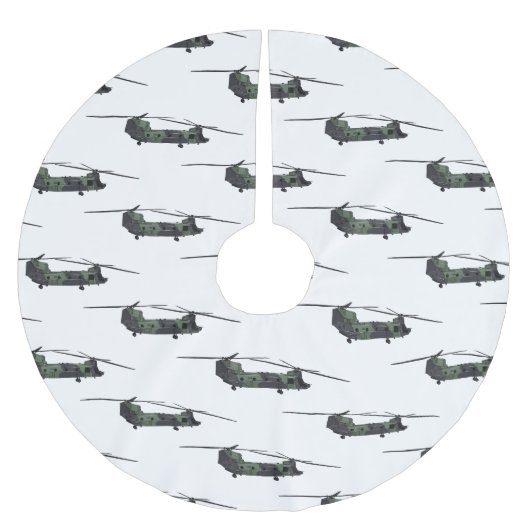 Chinook Heerhubschrauber Cartoon Illustration Polyester Weihnachtsbaumdecke (Vorderseite)