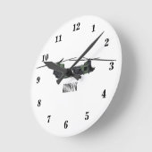 Chinook Heerhubschrauber Cartoon Illustration Runde Wanduhr (Winkel)