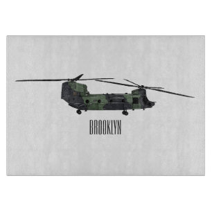 Chinook Heerhubschrauber Cartoon Illustration Schneidebrett