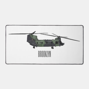 Chinook Heerhubschrauber Cartoon Illustration Schreibtischunterlage