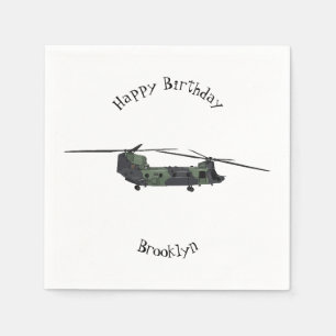 Chinook Heerhubschrauber Cartoon Illustration Serviette