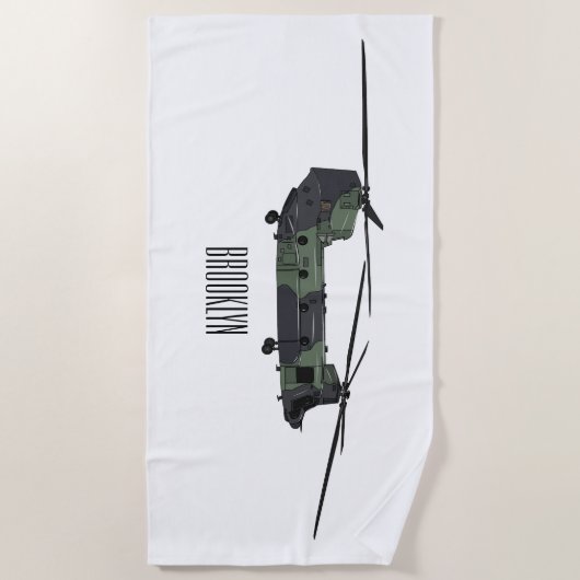 Chinook Heerhubschrauber Cartoon Illustration Strandtuch (Vorderseite)