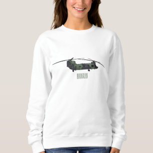 Chinook Heerhubschrauber Cartoon Illustration Sweatshirt
