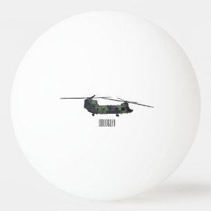 Chinook Heerhubschrauber Cartoon Illustration Tischtennisball