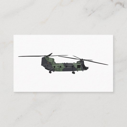 Chinook Heerhubschrauber Cartoon Illustration Visitenkarte (Rückseite)