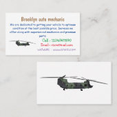 Chinook Heerhubschrauber Cartoon Illustration Visitenkarte (Vorne/Hinten)