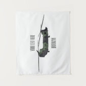 Chinook Heerhubschrauber Cartoon Illustration Wandteppich (Vorderseite)