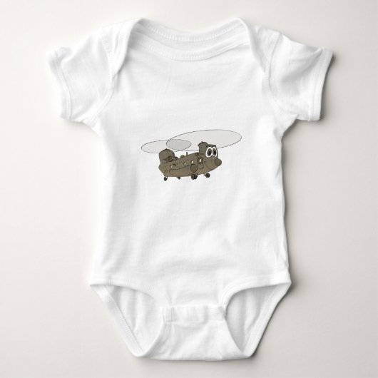 Chinook Helicopter Cartoon Baby Strampler (Vorderseite)