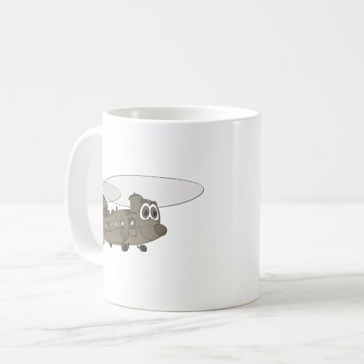 Chinook Helicopter Cartoon Kaffeetasse (Vorderseite Links)