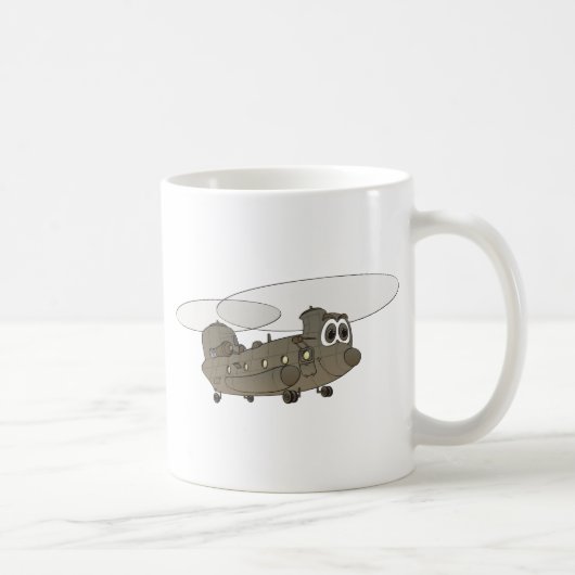 Chinook Helicopter Cartoon Kaffeetasse (Rechts)