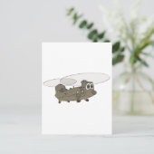 Chinook Helicopter Cartoon Postkarte (Stehend Vorderseite)