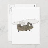 Chinook Helicopter Cartoon Postkarte (Vorne/Hinten)