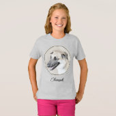 Chinook (Helicopter Ears) Painting - Dog Art T-Shi T-Shirt (Vorne ganz)