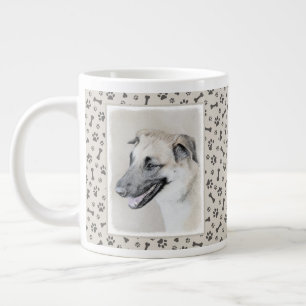 Chinook (Helicopter Ohren) Malerei - Hundekunst Jumbo-Tasse