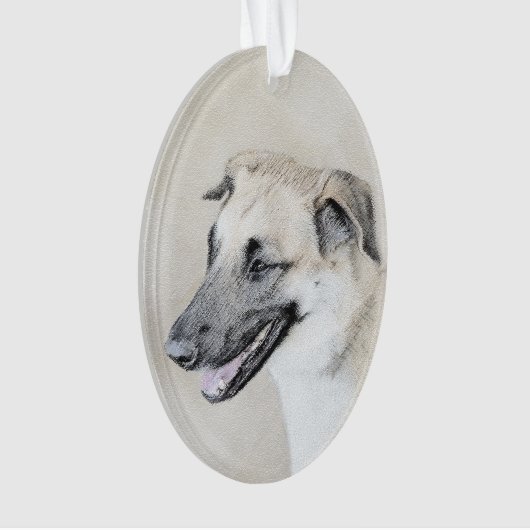 Chinook (Helicopter Ohren) Malerei - Hundekunst Ornament (Vorderseite)